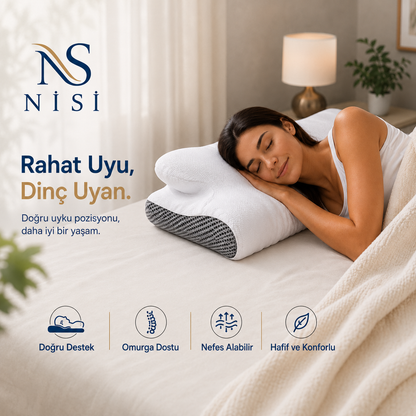 Nisi Ortopedik 100% Visko Boyun Destekli Yastık